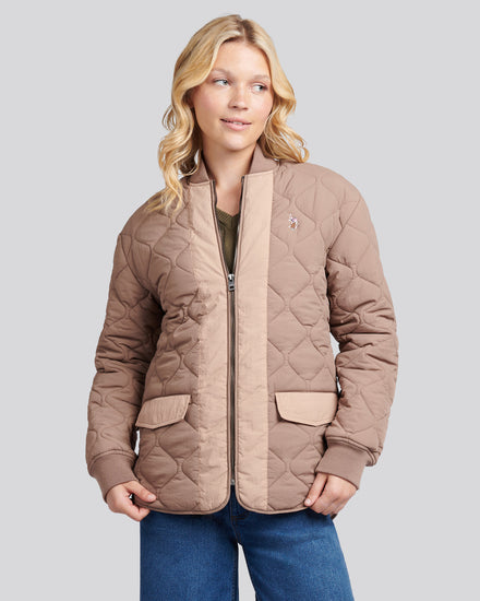 Womens Contrast Bomber Jacket in Leafless Tree