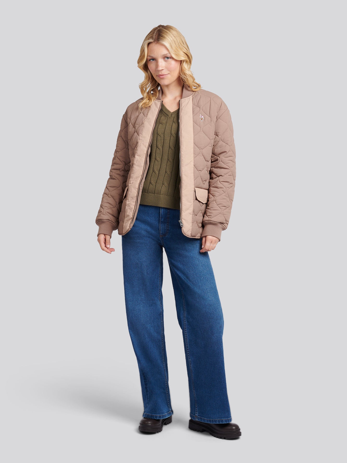 Womens Contrast Bomber Jacket in Leafless Tree