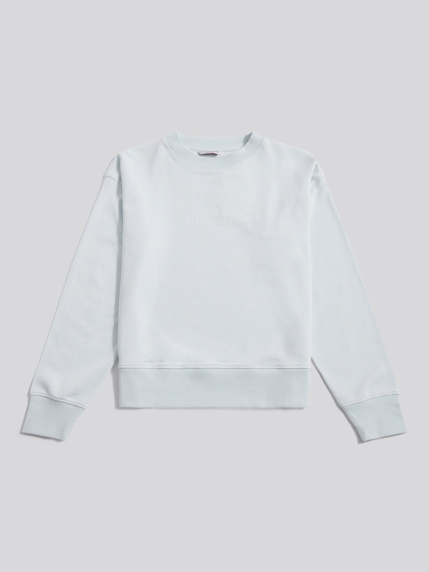 Womens Arc Graphic Crew Sweat in Ballad Blue