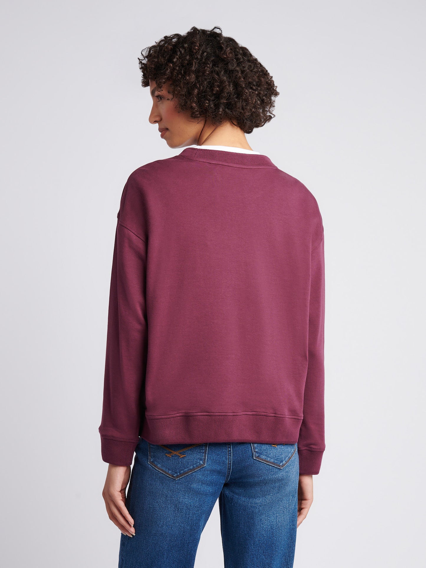 Womens Double Horsemen Mallet Graphic Crew Sweat in Fig