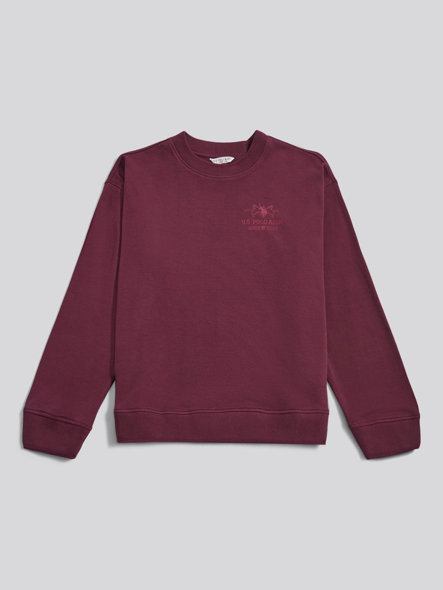 Womens Double Horsemen Mallet Graphic Crew Sweat in Fig