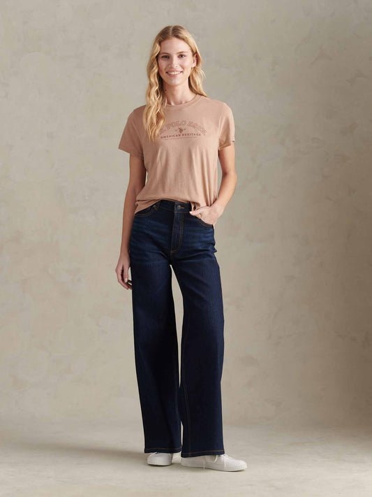 Womens Wide Fit Jean in Dark Indigo Wash