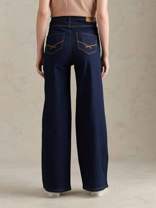 Womens Wide Fit Jean in Dark Indigo Wash