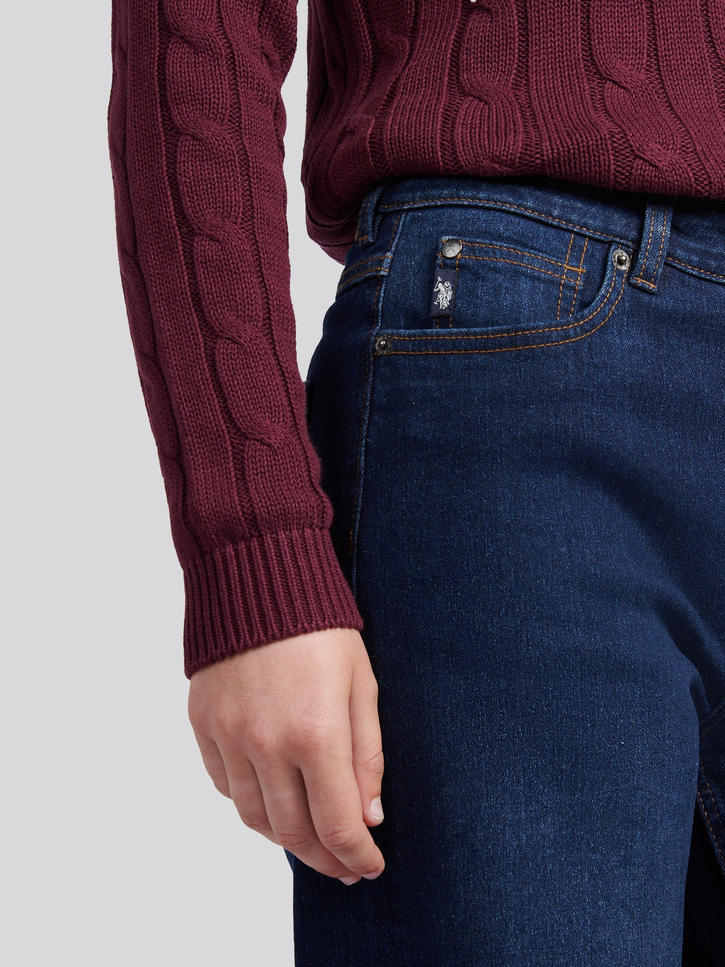 Womens Wide Fit Jean in Dark Blue Wash