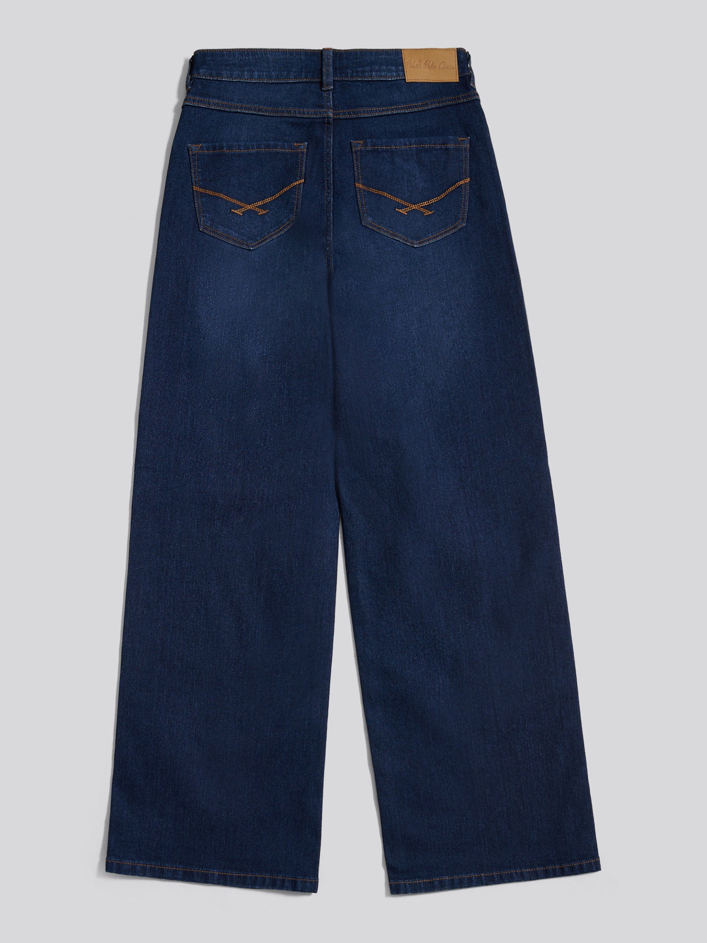 Womens Wide Fit Jean in Dark Blue Wash