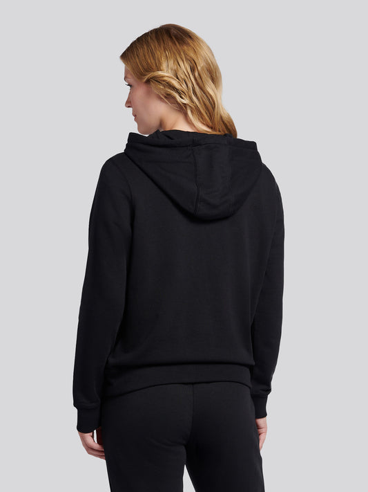 Womens Double Horsemen Loopback Hoodie in Black