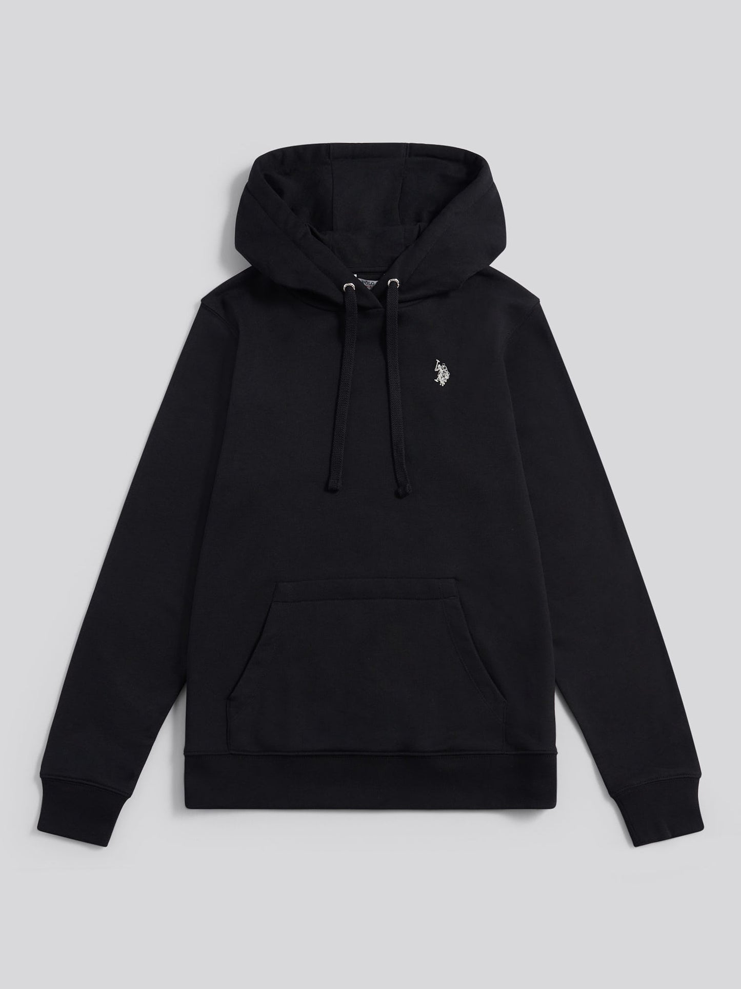 Womens Double Horsemen Loopback Hoodie in Black