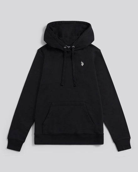 Womens Double Horsemen Loopback Hoodie in Black