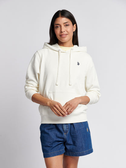 Womens Double Horsemen Loopback Hoodie in Marshmallow