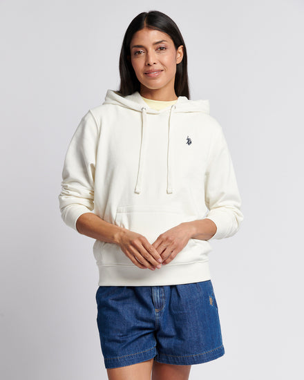Womens Double Horsemen Loopback Hoodie in Marshmallow