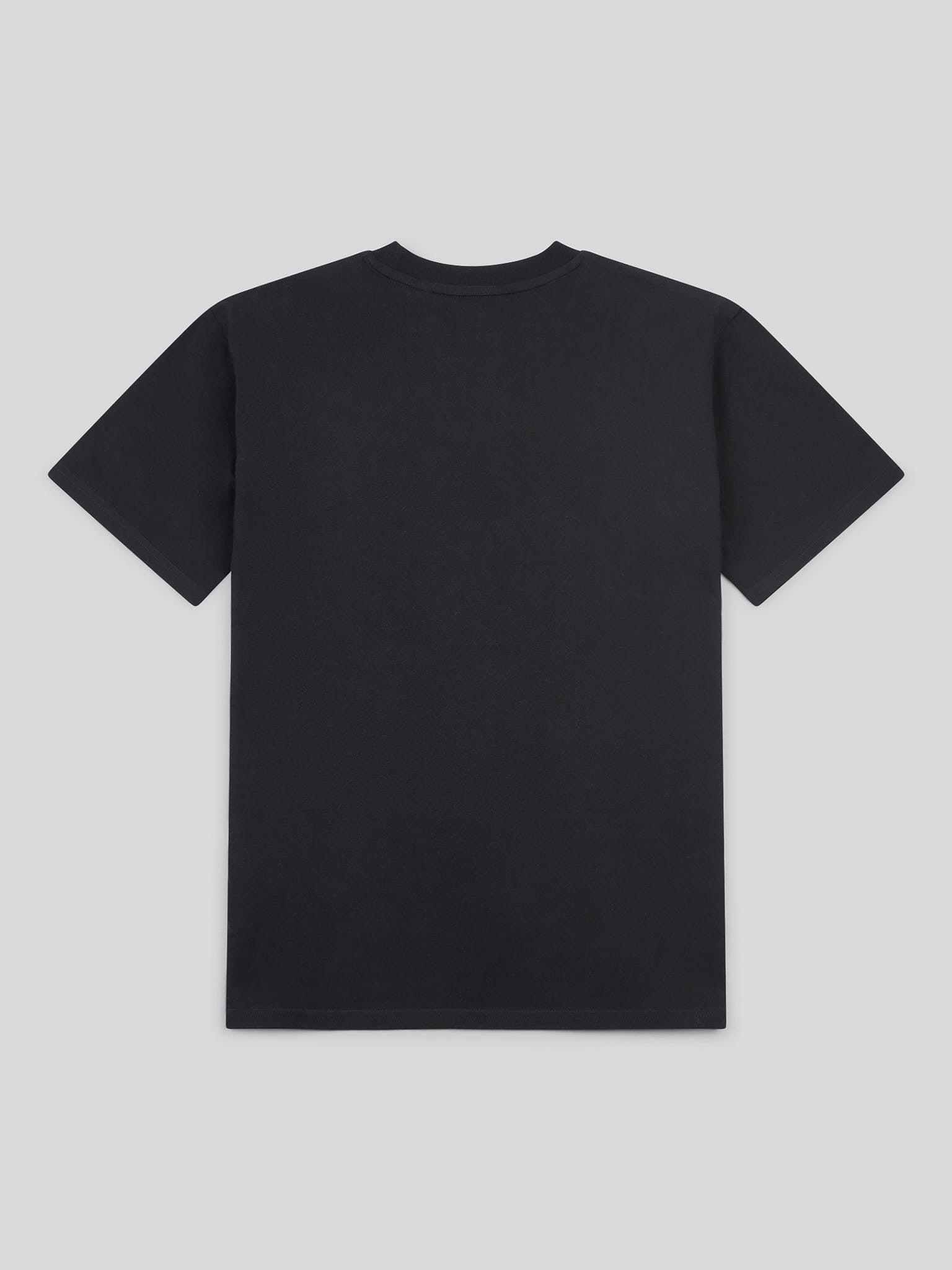 Womens Double Horsemen Print Crew Neck T-Shirt in Black