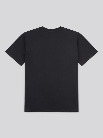 Womens Double Horsemen Print Crew Neck T-Shirt in Black
