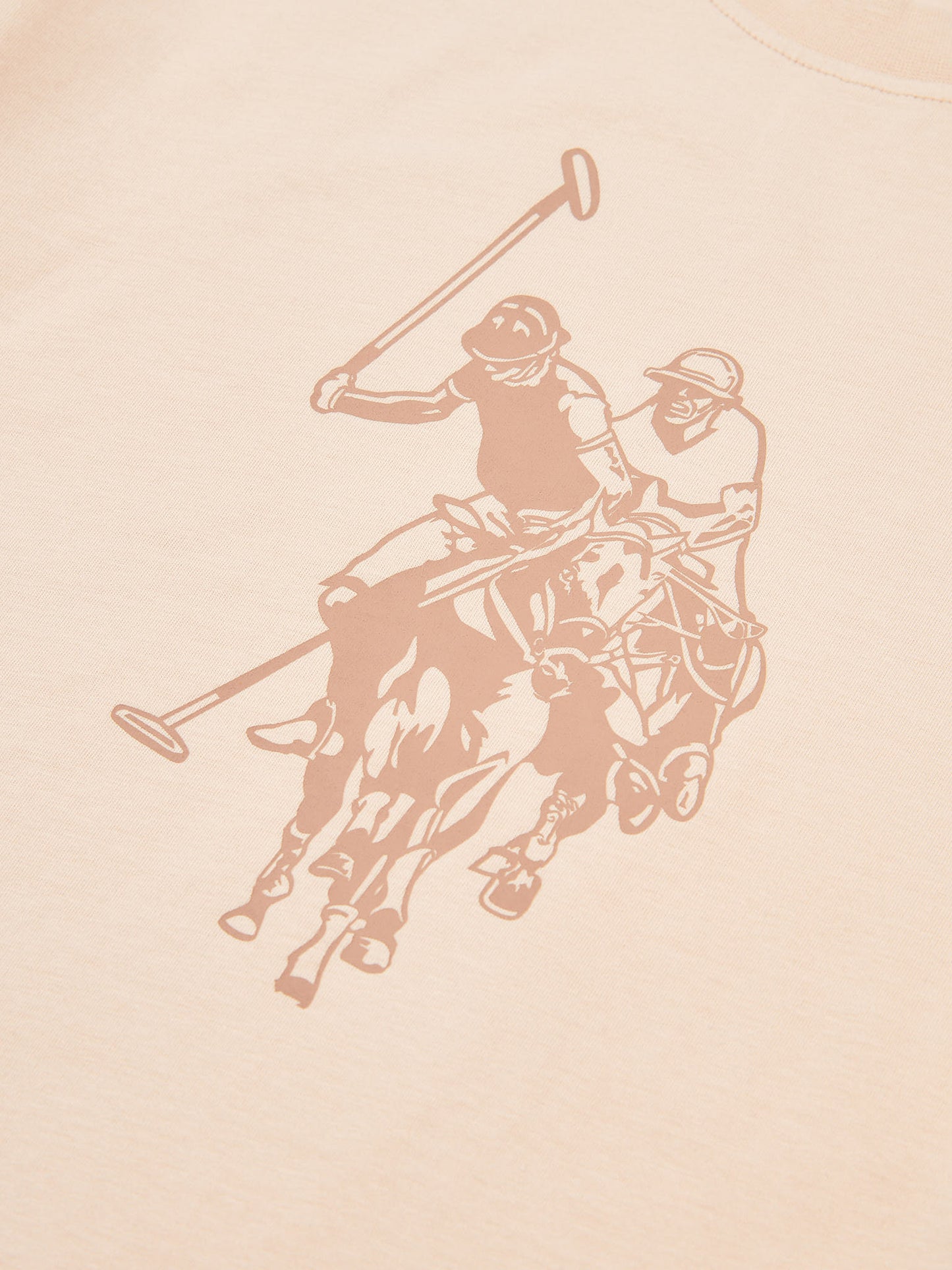 Womens Double Horsemen Print Crew Neck T-Shirt in Smoke Gray