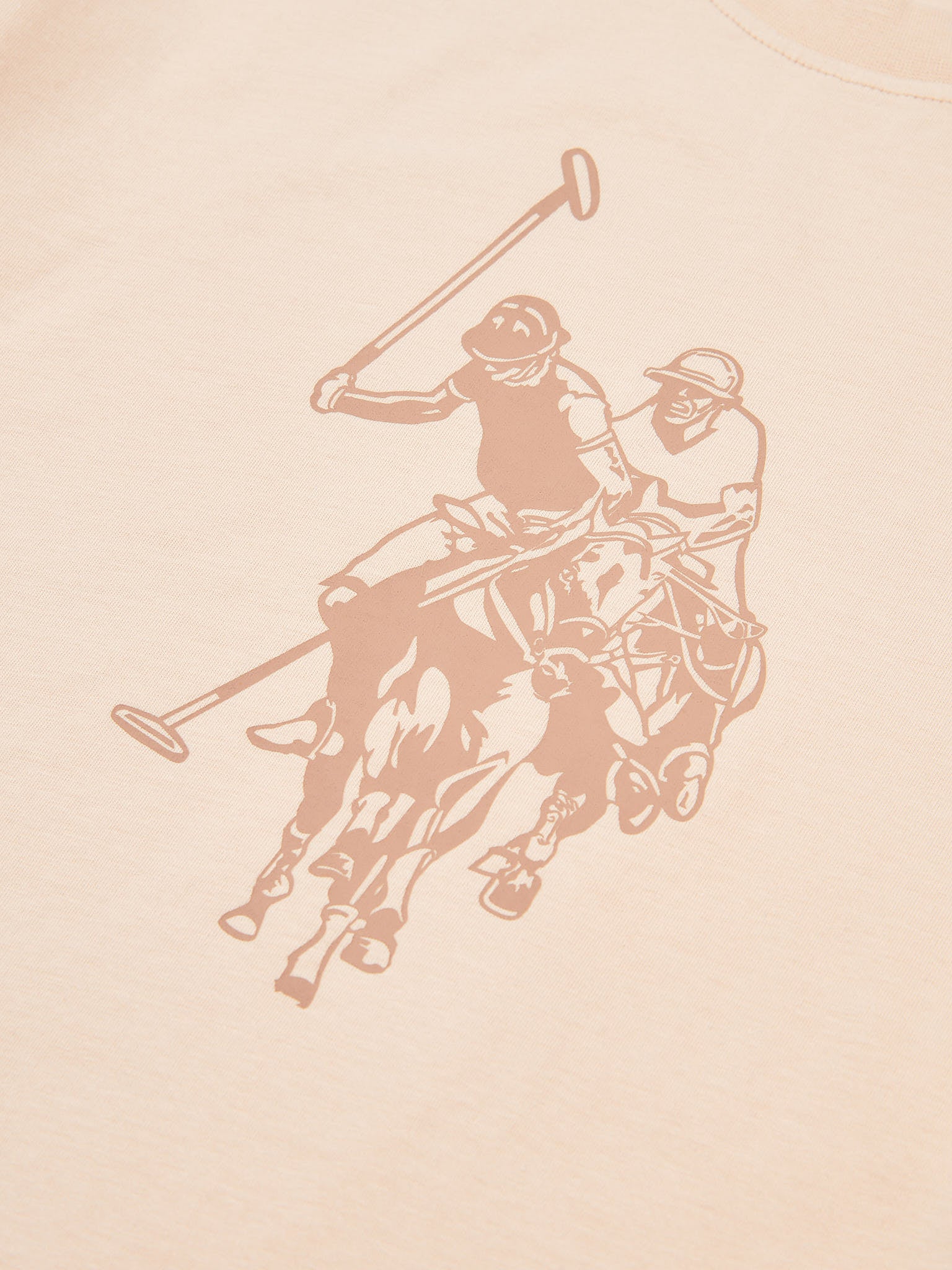 Womens Double Horsemen Print Crew Neck T-Shirt in Smoke Gray