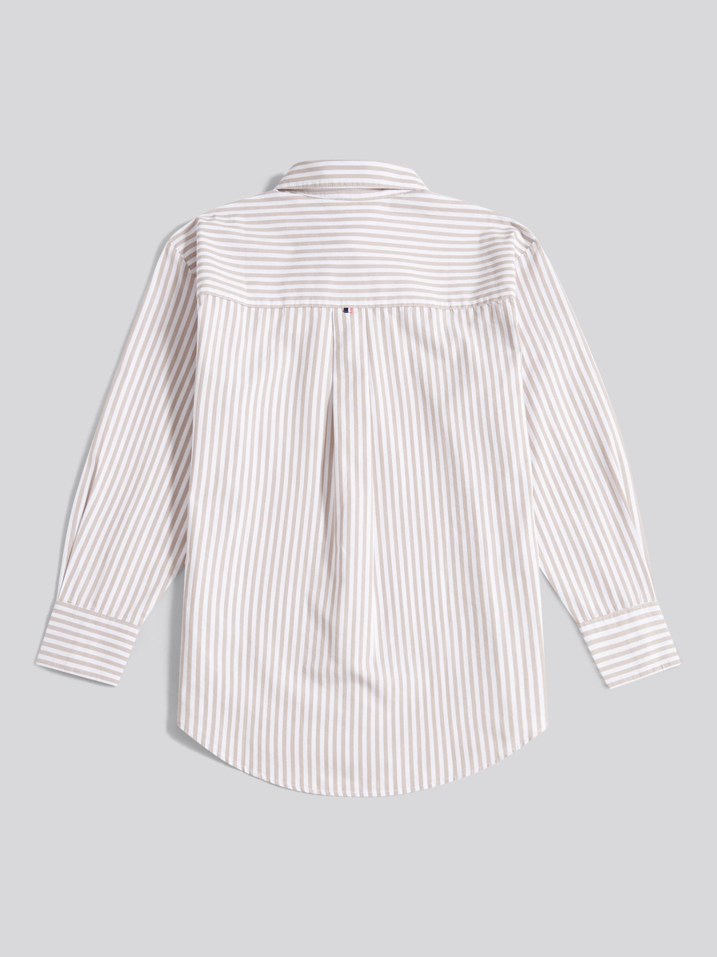 Womens Cotton Poplin Loose Fit Stripe Shirt in Atmosphere