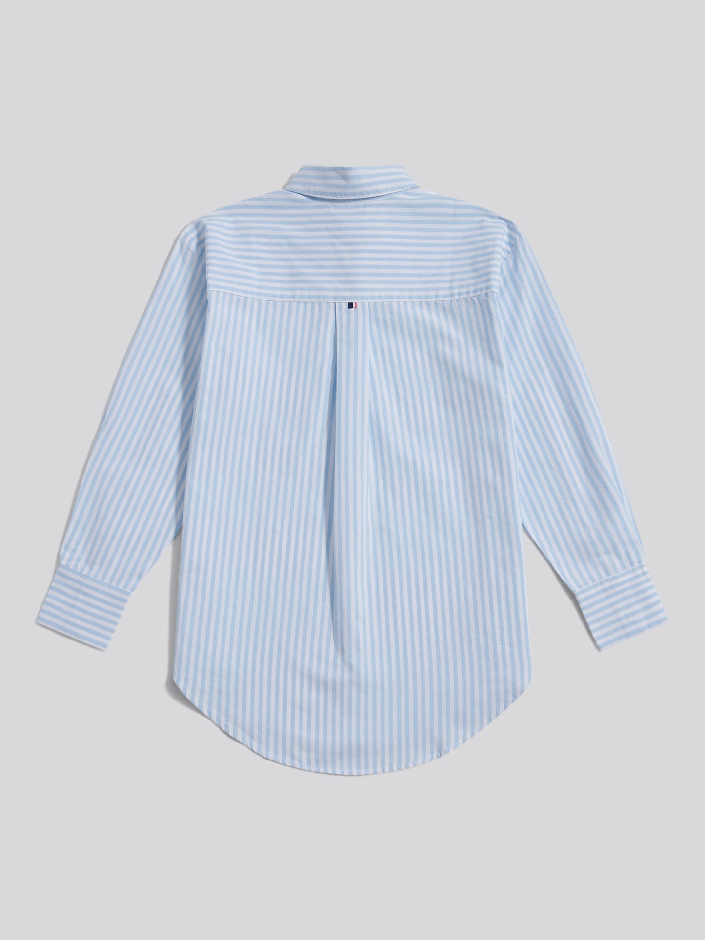 Womens Cotton Poplin Loose Fit Stripe Shirt in Windsurfer