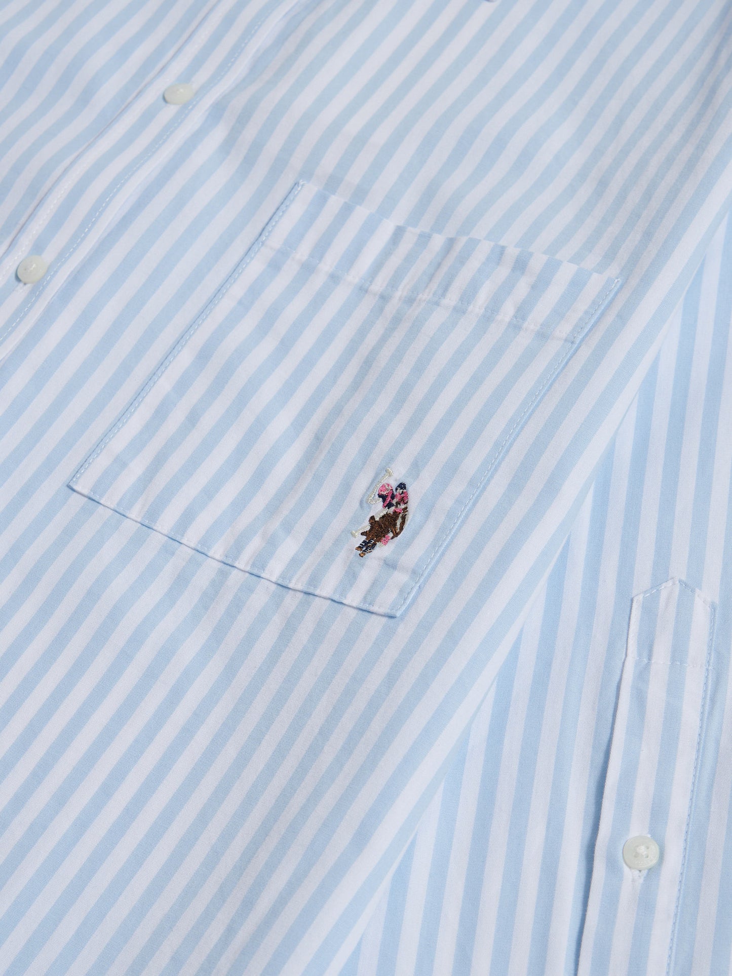 Womens Cotton Poplin Loose Fit Stripe Shirt in Windsurfer