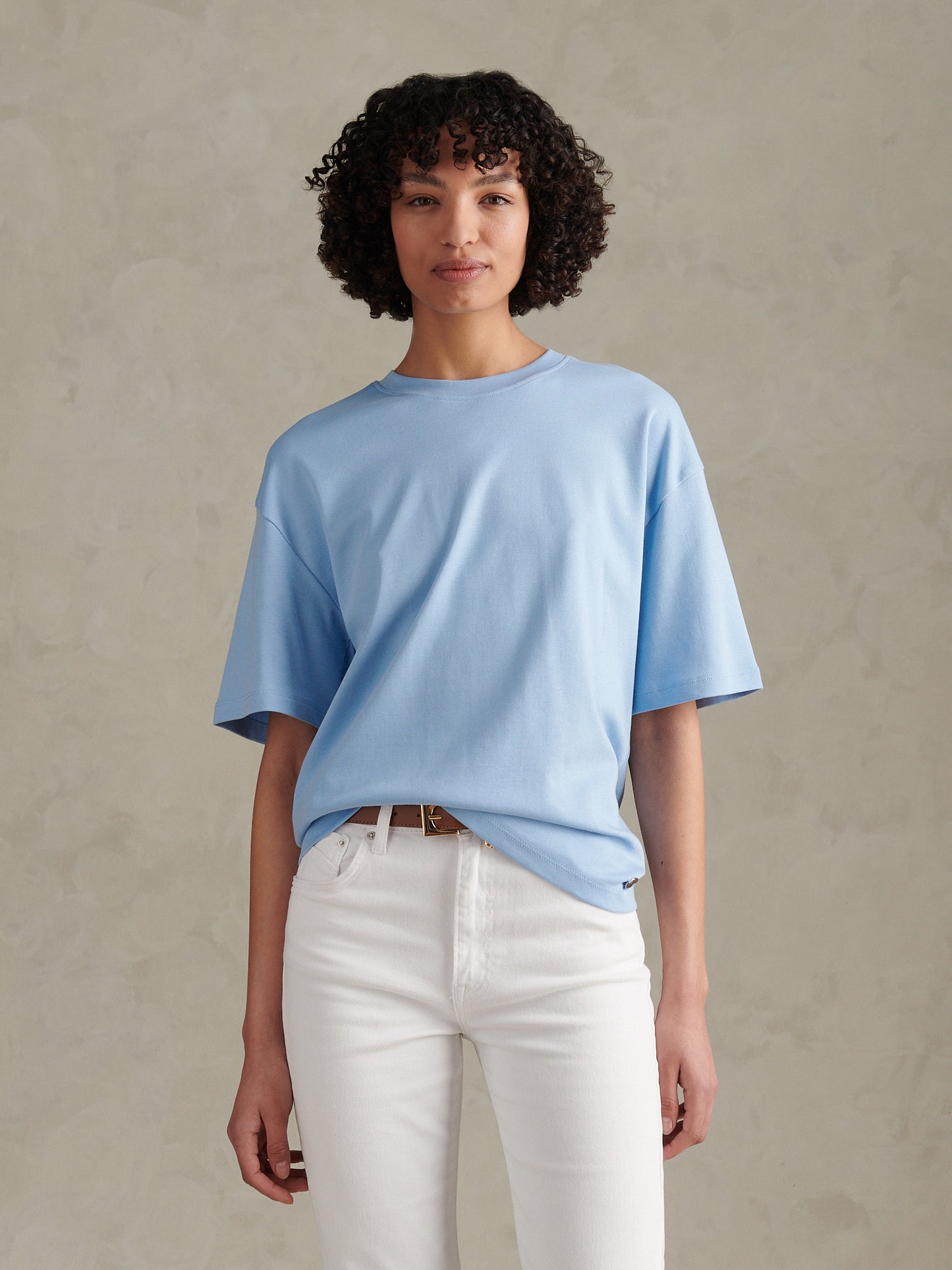 Womens Heavyweight Loose Crew Neck T-Shirt Open Air