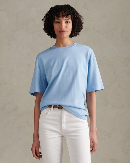 Womens Heavyweight Loose Crew Neck T-Shirt Open Air