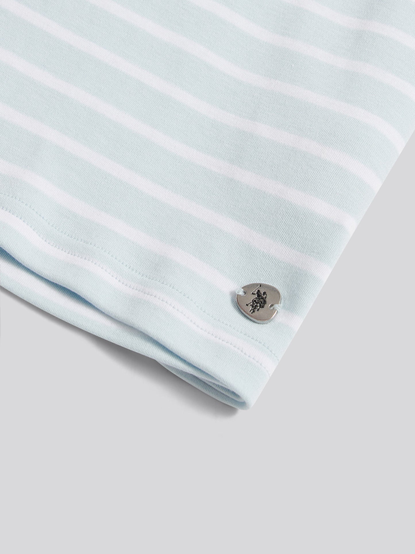 Womens Heavyweight Stripe Loose Crew Neck T-Shirt in Ballad Blue