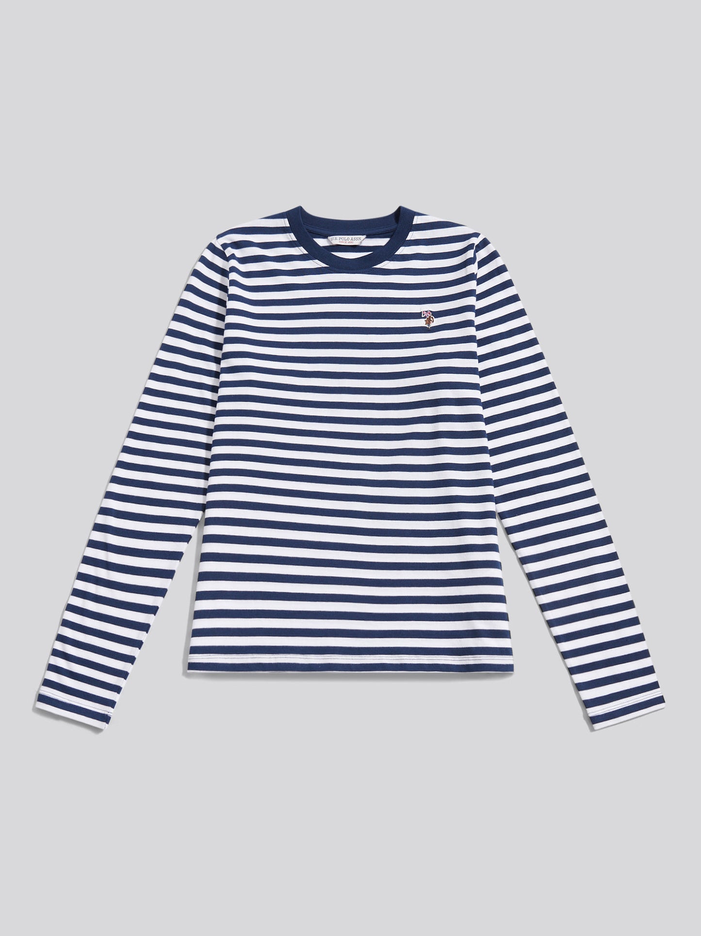 Womens Stripe Long Sleeve T-Shirt in Navy Iris