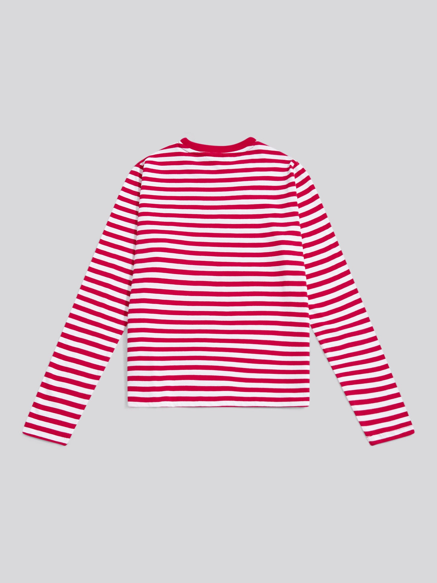 Womens Stripe Long Sleeve T-Shirt in Jalapeno Red