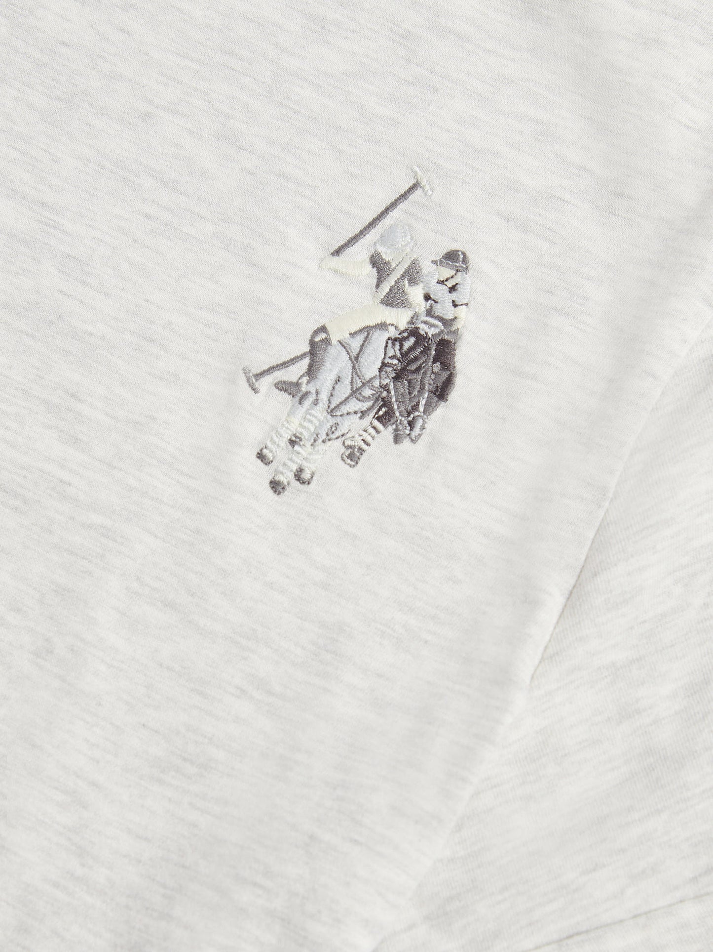 Womens Large Tonal Double Horsemen T-Shirt in Light Grey Marl
