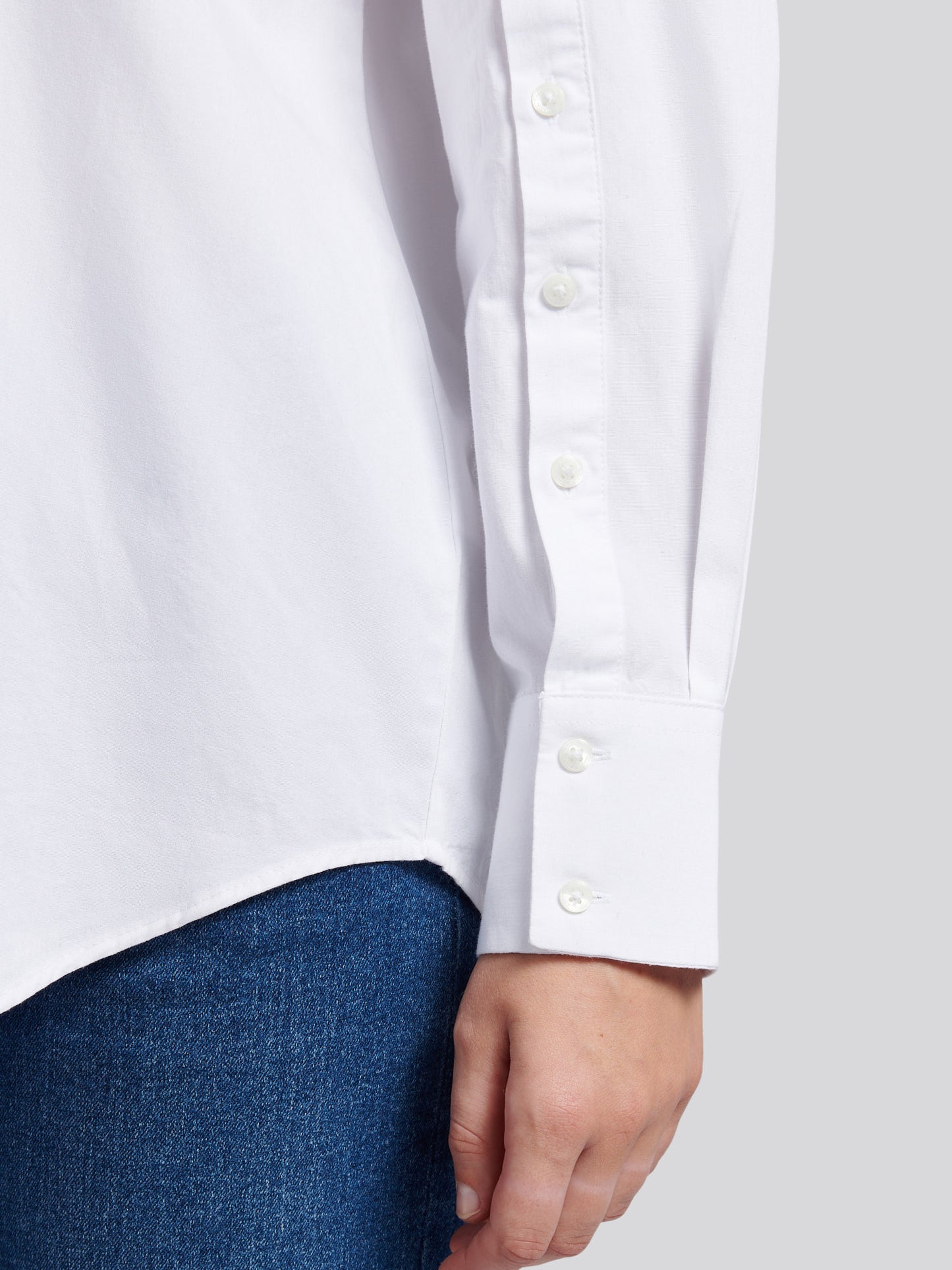 Womens Cotton Poplin Loose Fit Shirt in Bright White