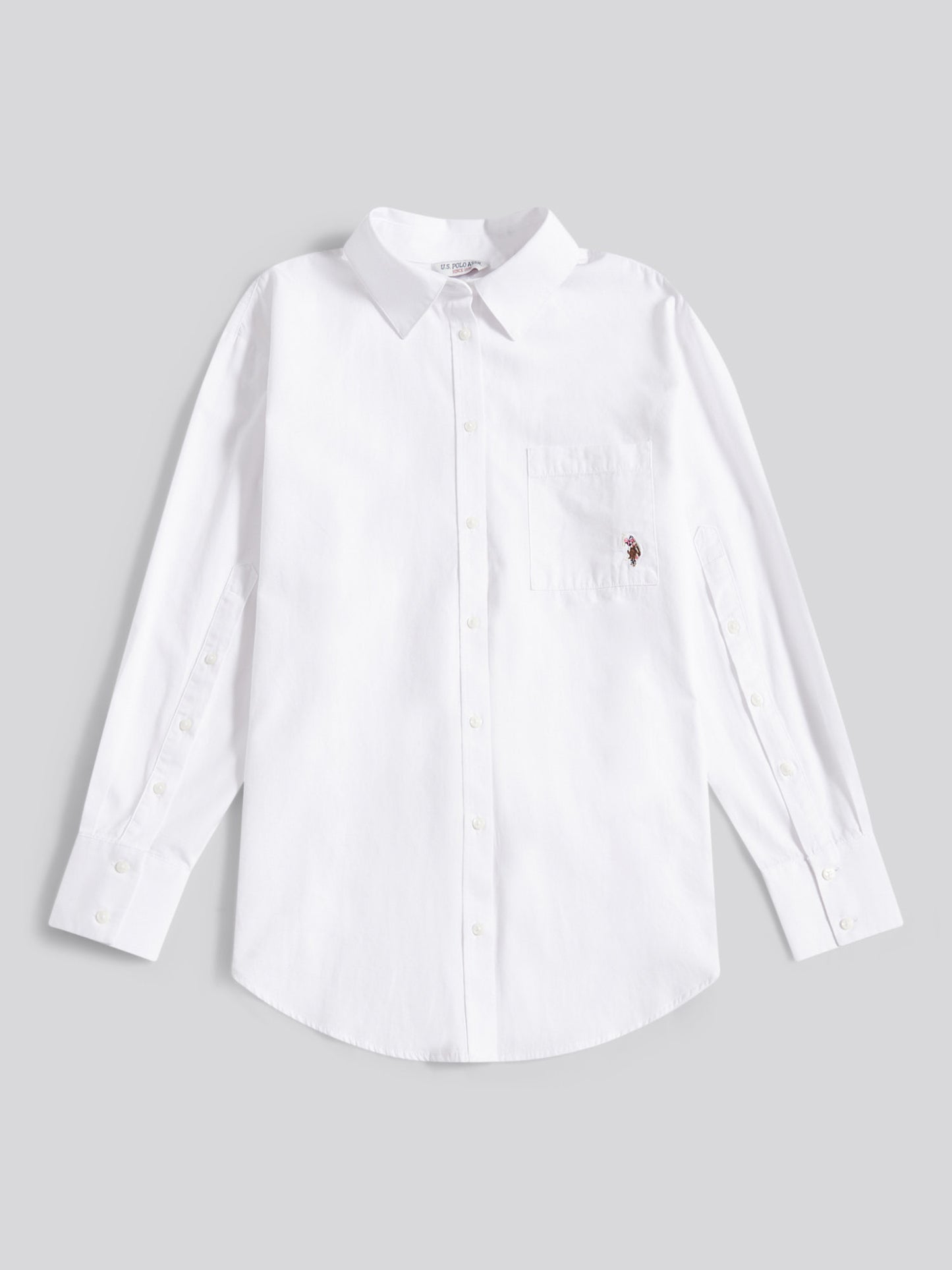 Womens Cotton Poplin Loose Fit Shirt in Bright White