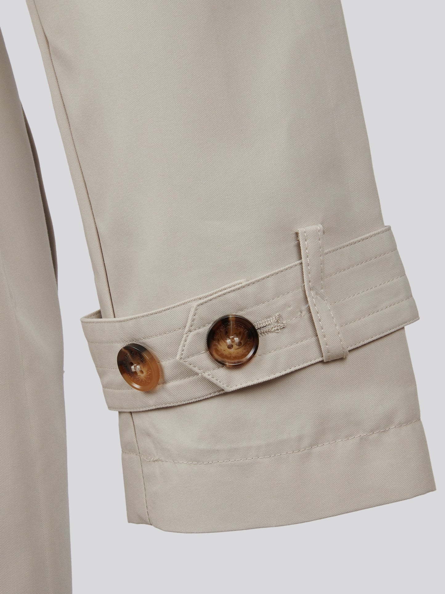 Womens Double Breasted Belted Trench Coat Pumice Stone