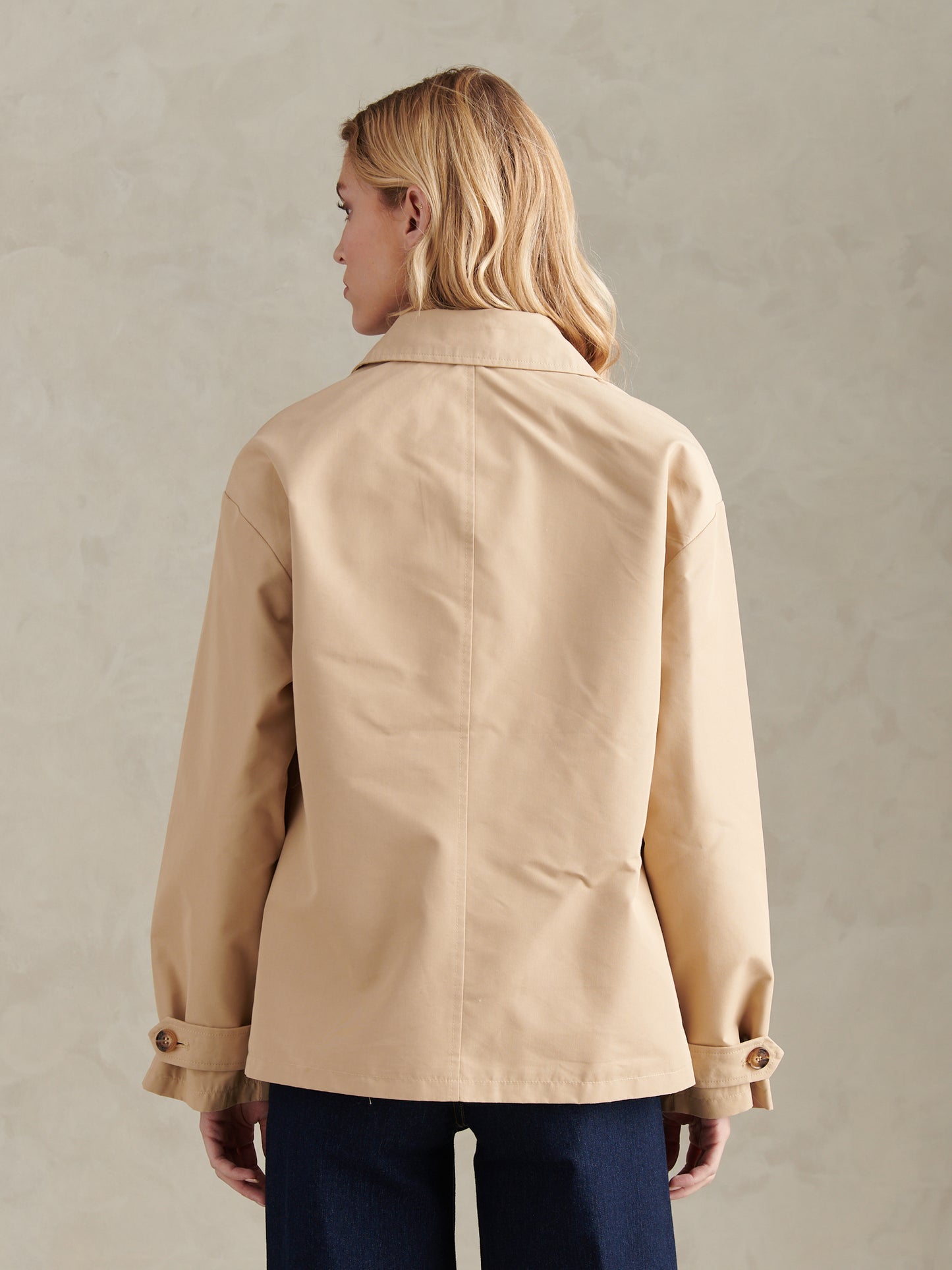 Womens Water Resistant Short Trench Coat Iris Cream