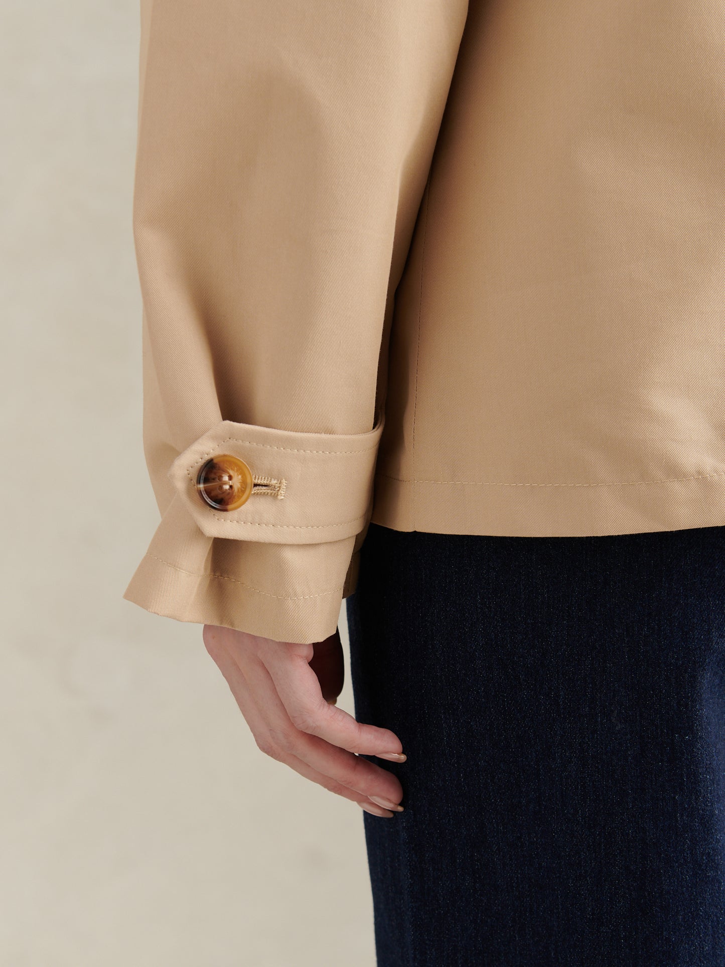 Womens Water Resistant Short Trench Coat Iris Cream