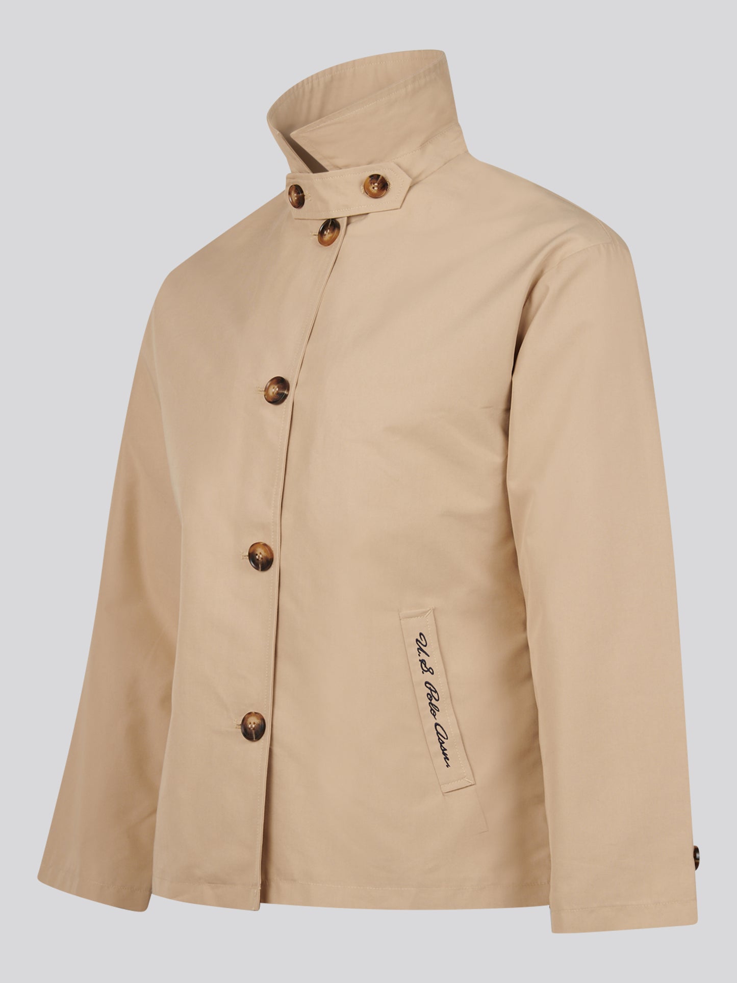 Womens Water Resistant Short Trench Coat Iris Cream