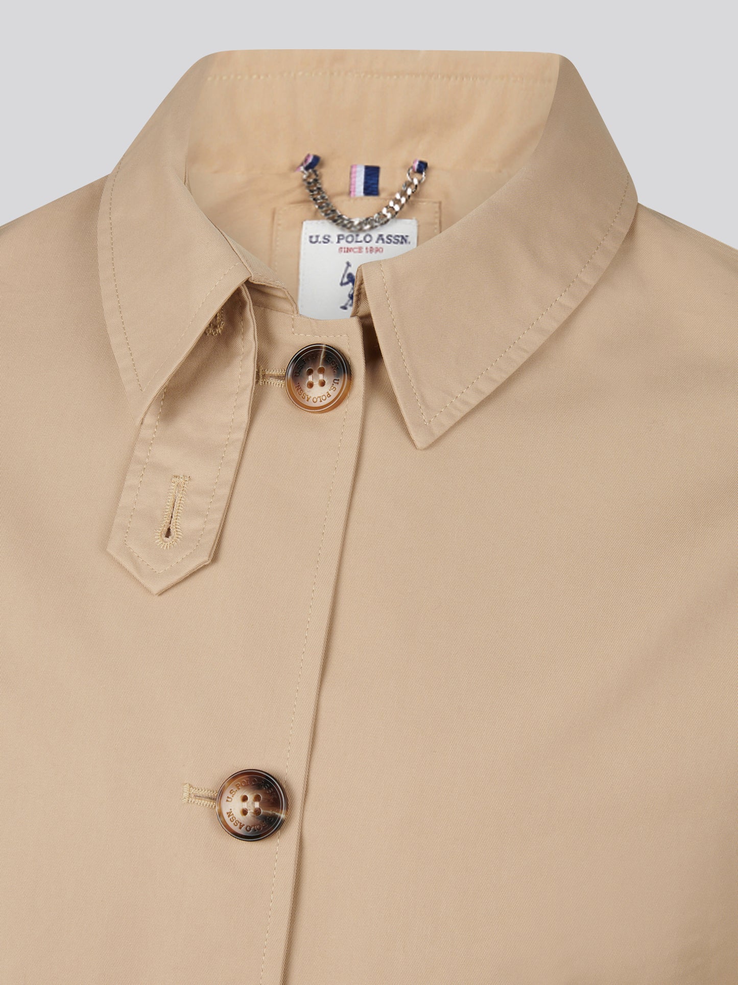 Womens Water Resistant Short Trench Coat Iris Cream