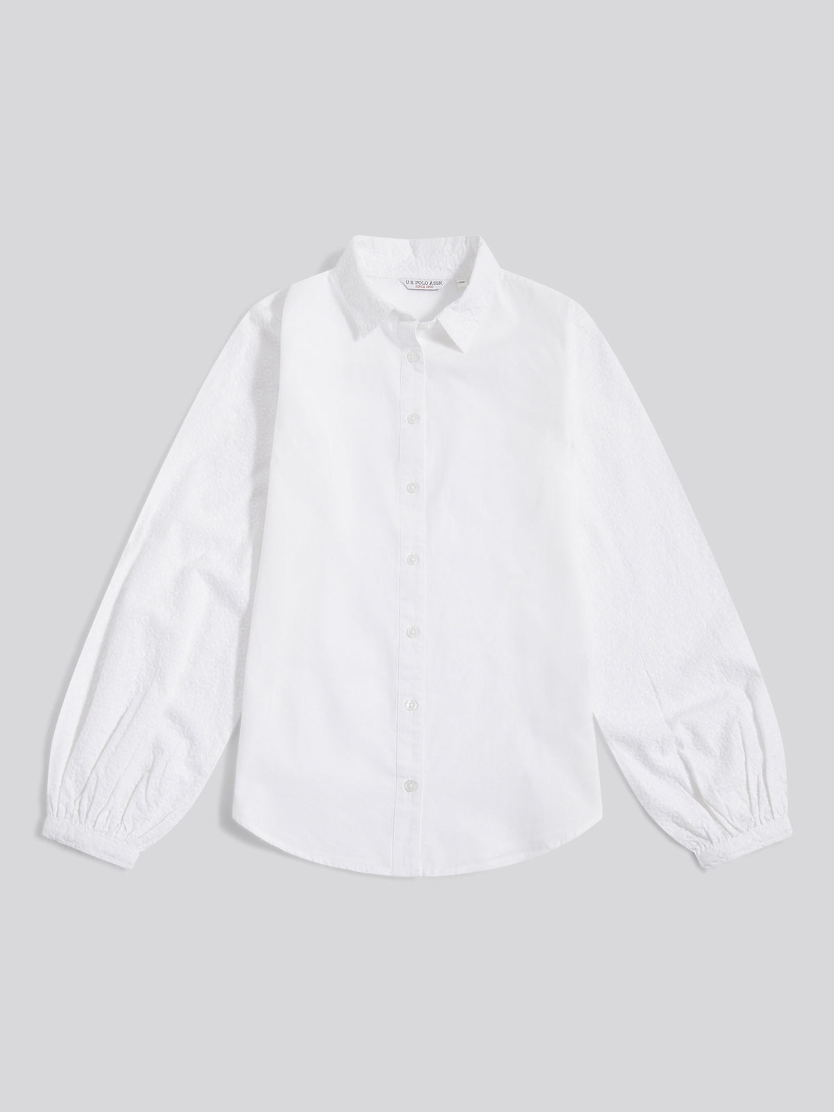 Womens Broderie Detail Loose Fit Shirt Bright White