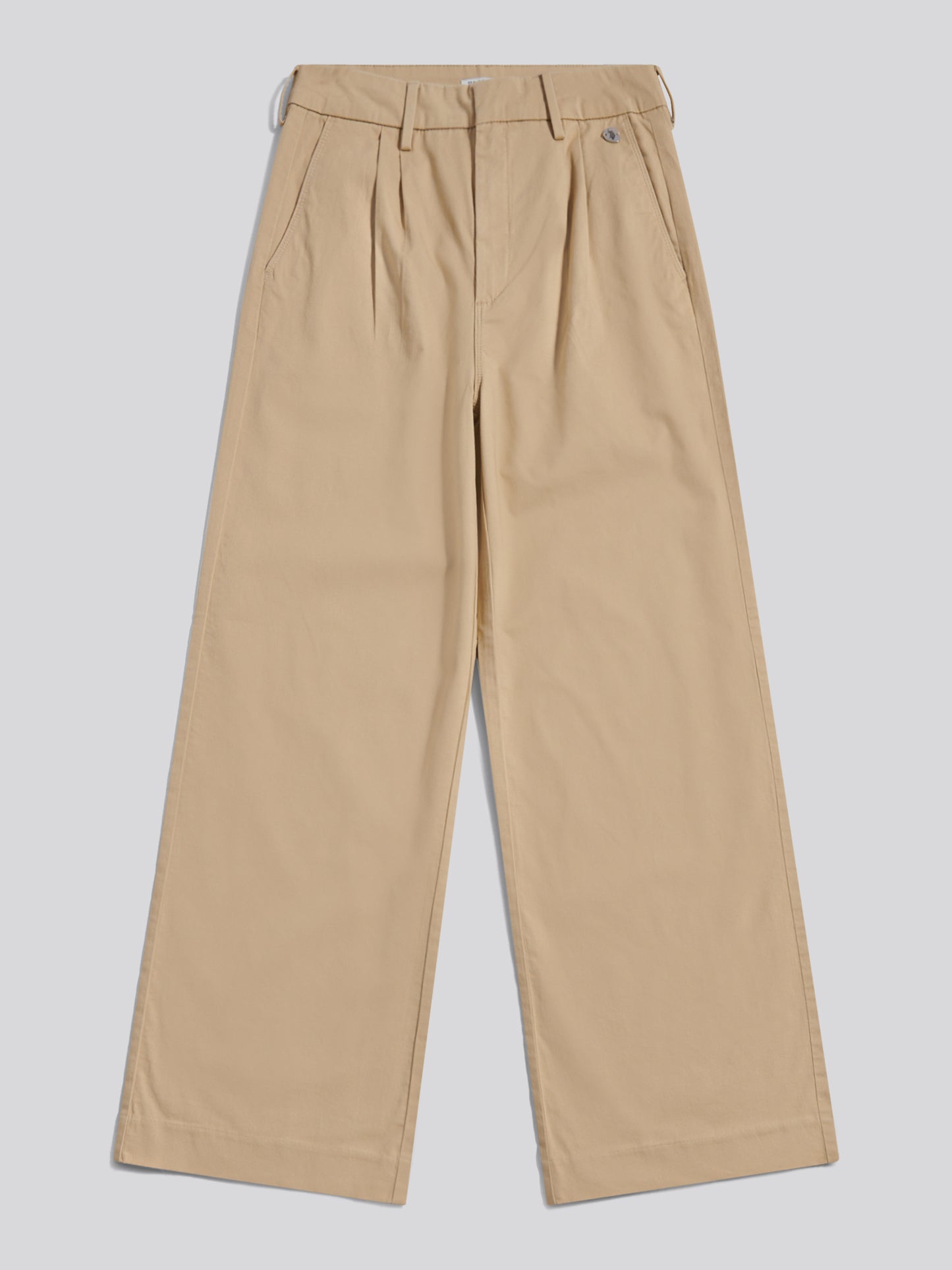 Womens Full Length Wide Leg Trousers Iris Cream