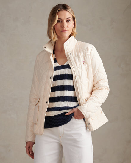 Womens Diamond Quilted Jacket Marshmallow