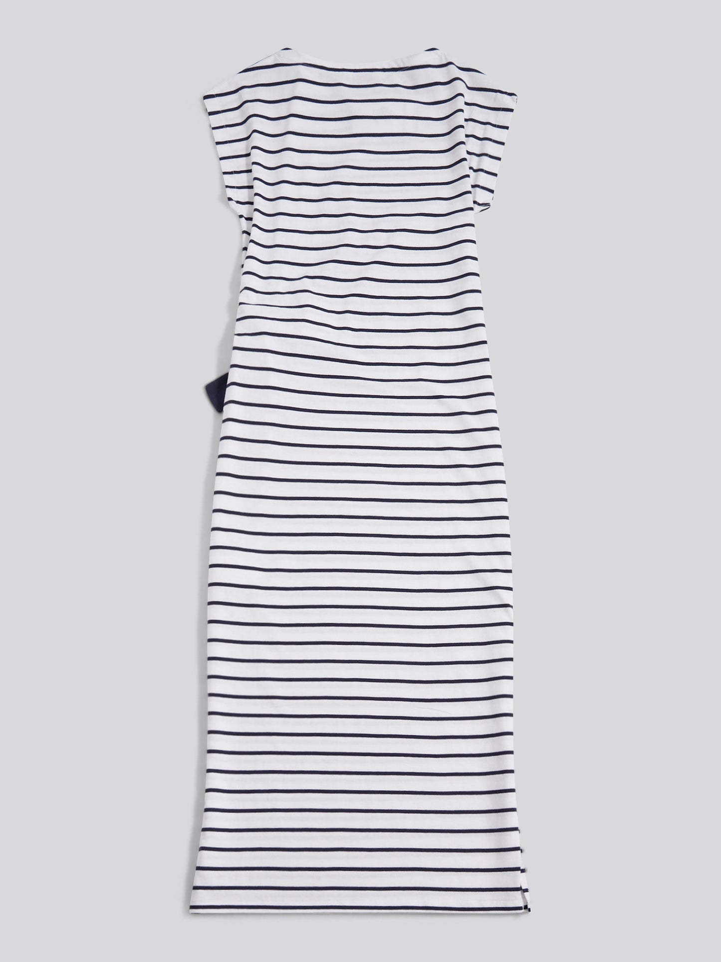 Womens Stripe Tie Detail Midi Dress Bright White