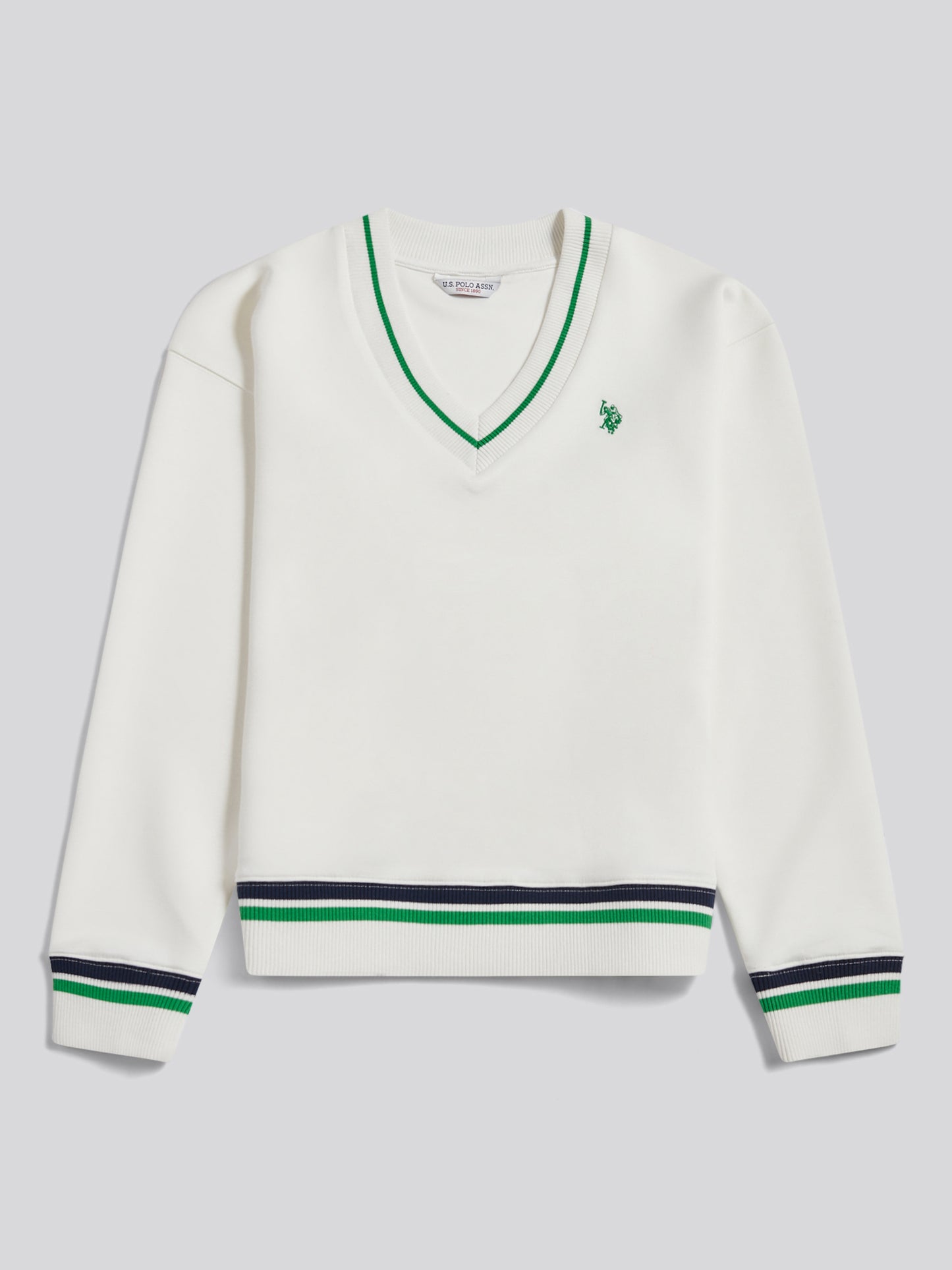 Womens Stripe Crew Neck Sweatshirt Marshmallow