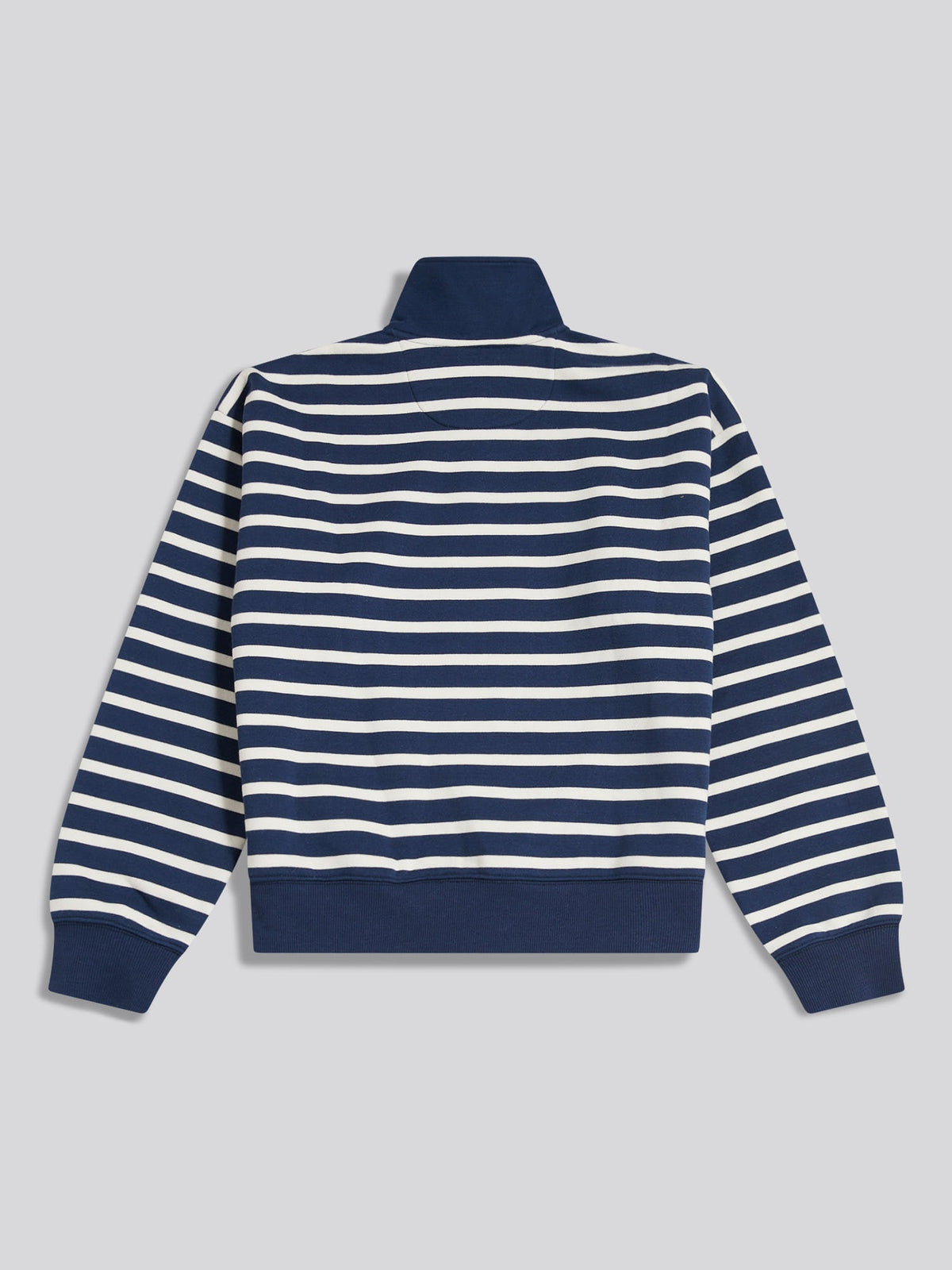 Womens Funnel Neck Stripe Sweatshirt Navy Iris