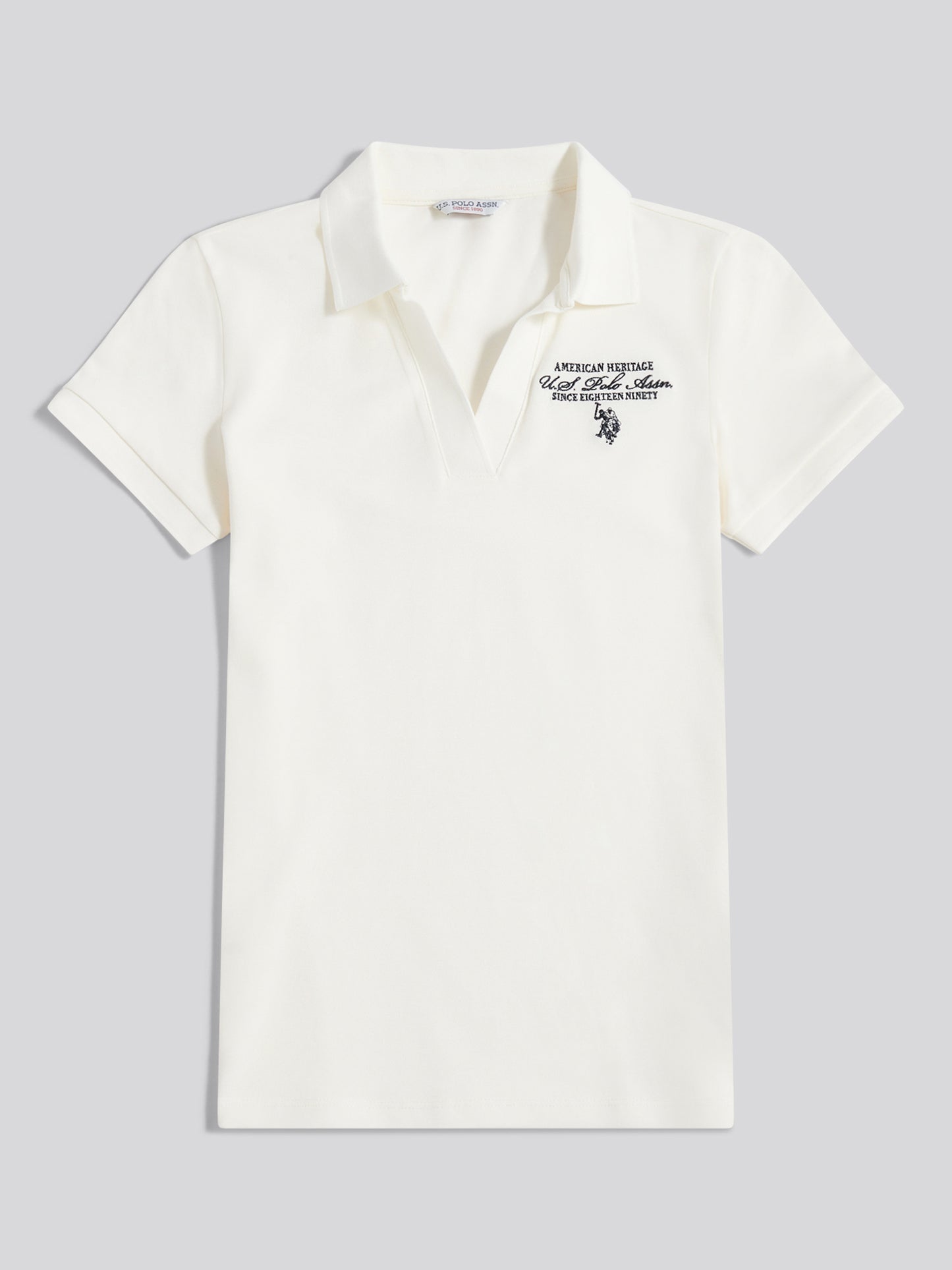 Womens Heritage Logo Pique Polo Shirt Marshmallow