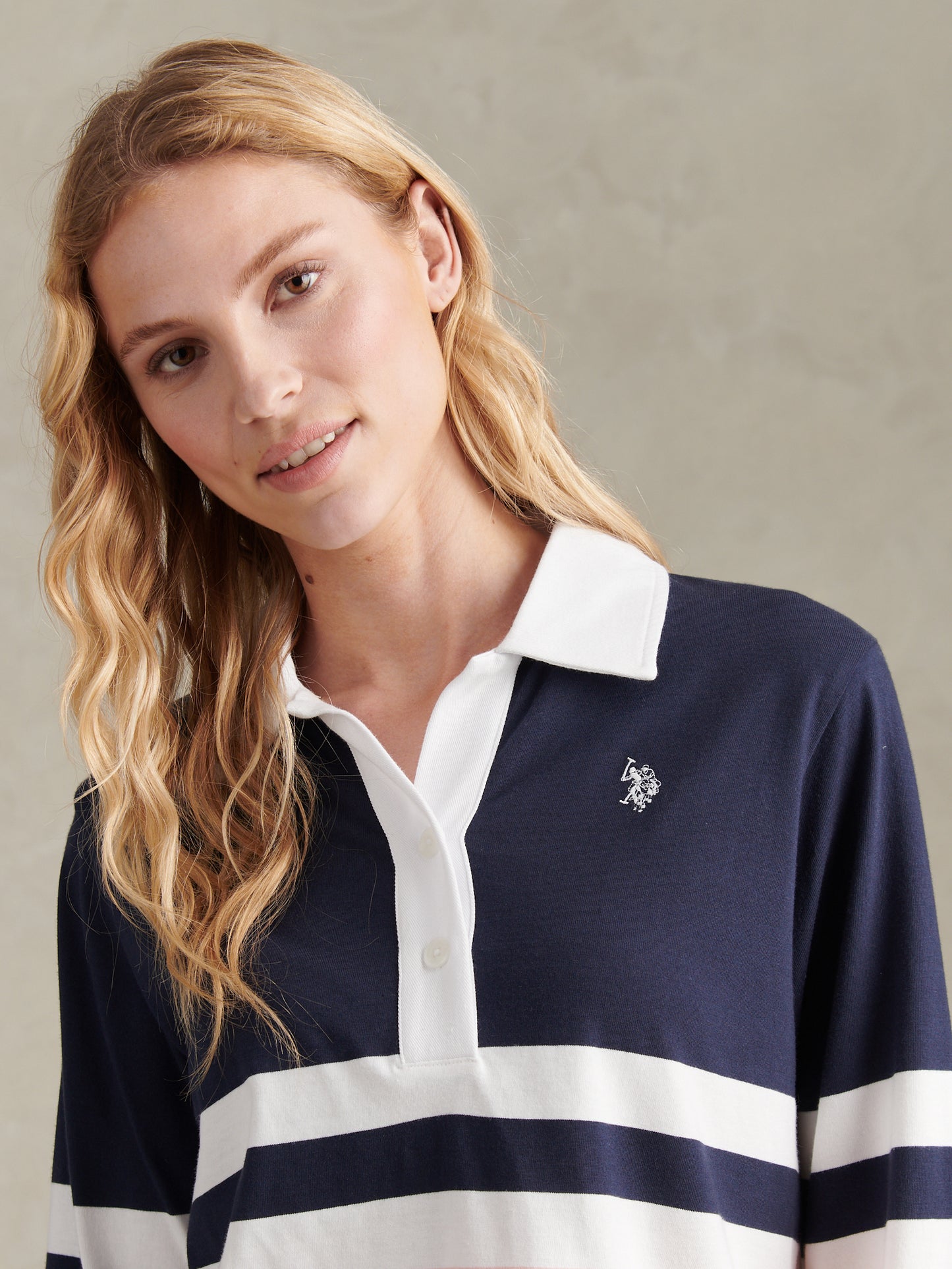 Womens Block Colour Rugby Top Crystal Rose
