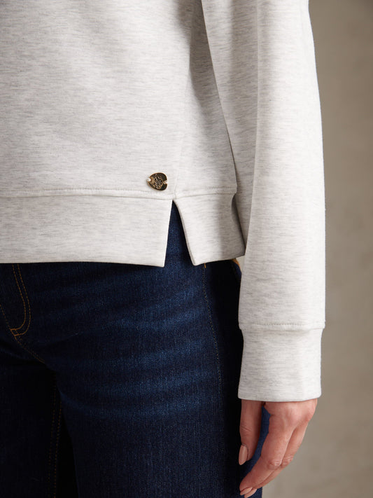 Womens Half Zip Sweatshirt Light Grey Marl WUP