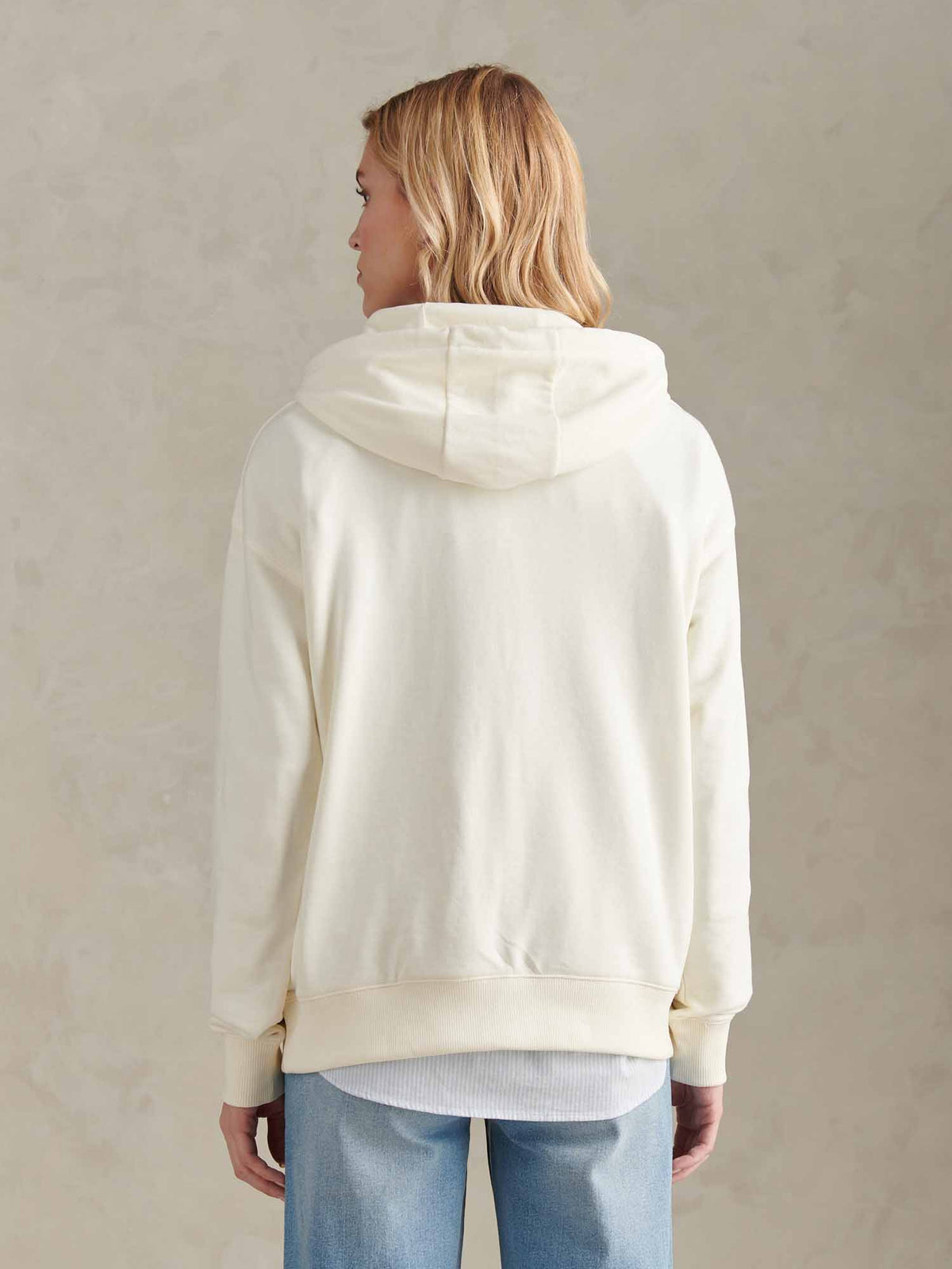 Womens Double Horsemen Logo Hoodie Marshmallow