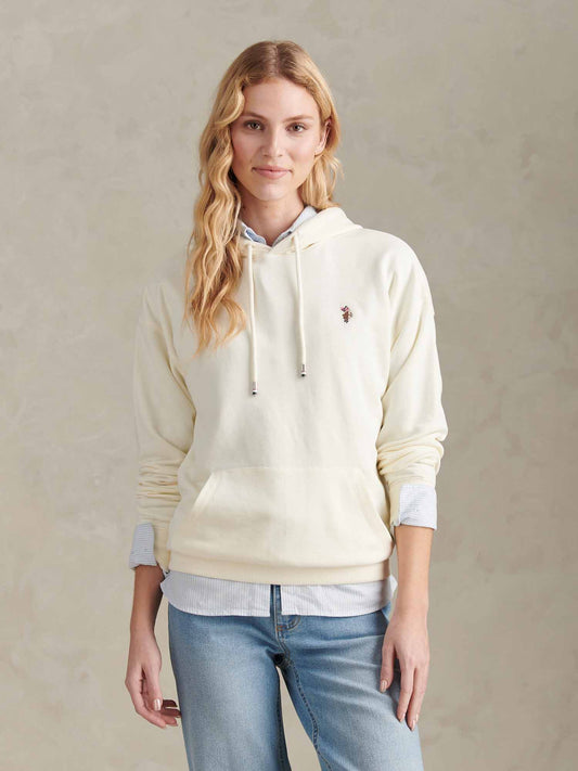 Womens Double Horsemen Logo Hoodie Marshmallow