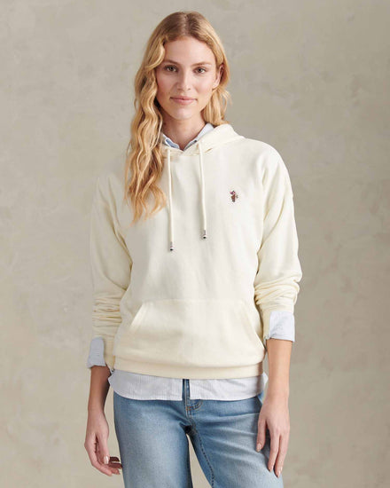Womens Double Horsemen Logo Hoodie Marshmallow